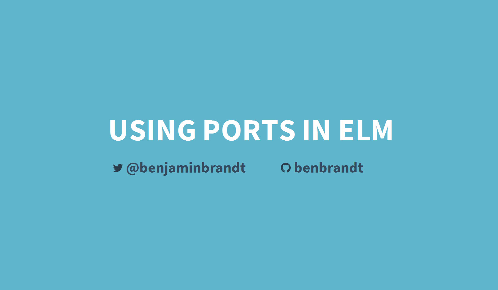 Using Ports in Elm